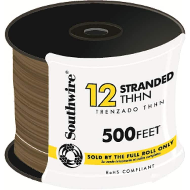 Southwire 500 ft. 12 Brown Stranded CU THHN Wire