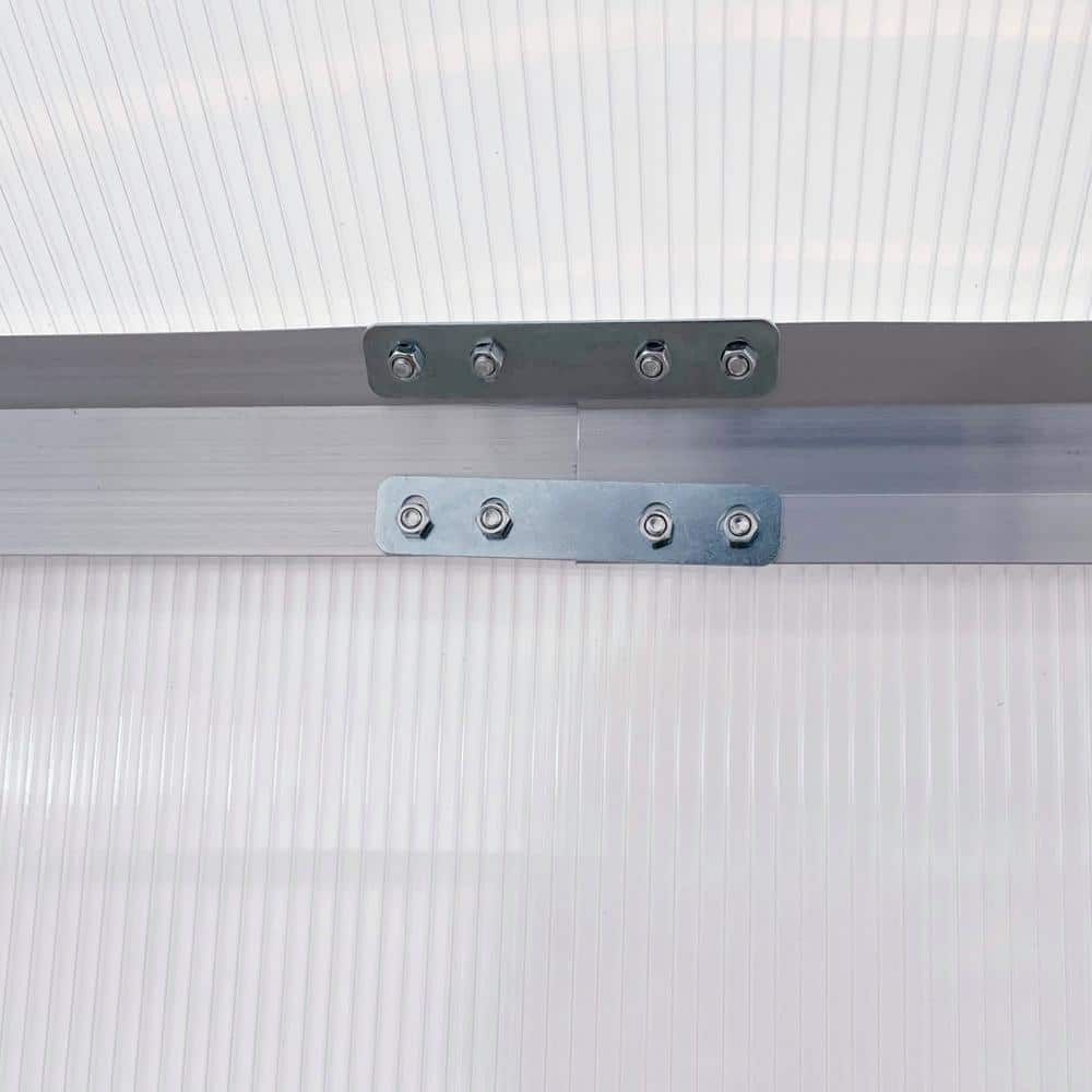 Silver Polycarbonate Walk-In Garden Greenhouse with Aluminum Frame