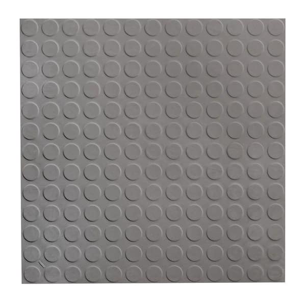 ROPPE Low Profile Circular Design 19.69 in. x 19.69 in. Dark Gray Rubber Tile