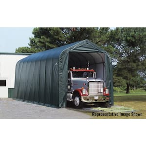 15 ft. W x 20 ft. D x 12 ft. H Steel and Polyethylene Garage Without Floor in Green w/ Corrosion-Resistant Steel Frame