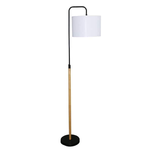 Jushua 59 in. H Black Arc Curved Standing Light Floor Lamp with