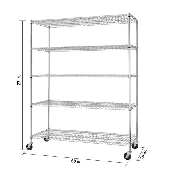 5 Layers Restaurant Stainless Steel Metal Shelf For Storage