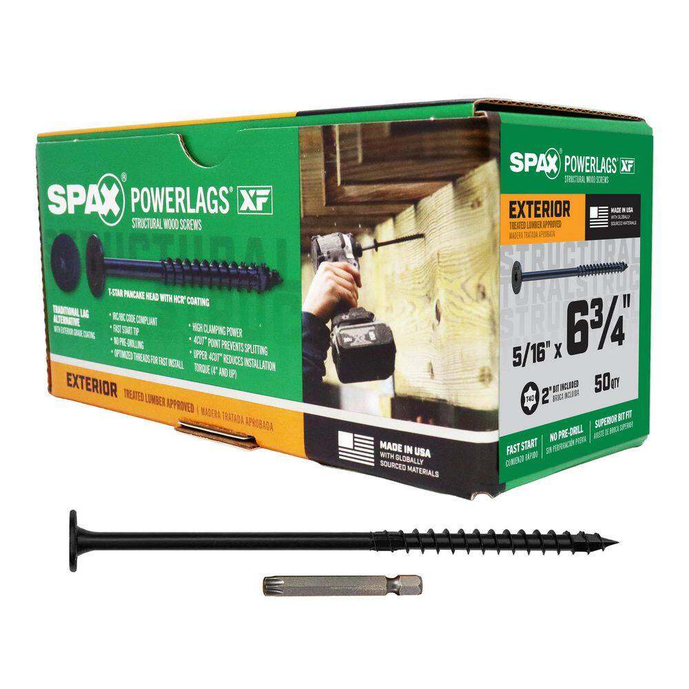 1/4 in. x 6 in. Powerlags Interior T40 T-Star Pancake Head Structural Wood Lag Screws (50 pcs) price history on PriceWatchPro