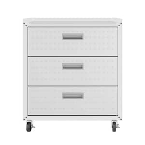 Fortress 30.3 in. W x 32.1 in. H x 18.2 in. D Textured Metal Freestanding Cabinet in White
