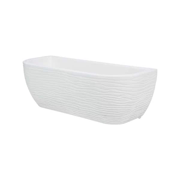 FLORIDIS Large White Plastic Resin Indoor and Outdoor Wall Planter