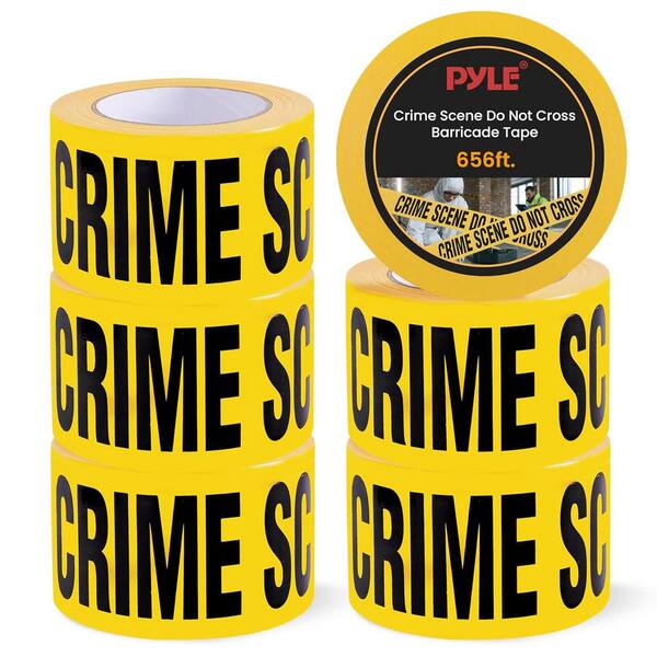 Pyle 8-Pieces 200 Meters Long Tape Roll Suitable for Crime Scene Do Not Cross Tape Set (Black and Yellow)