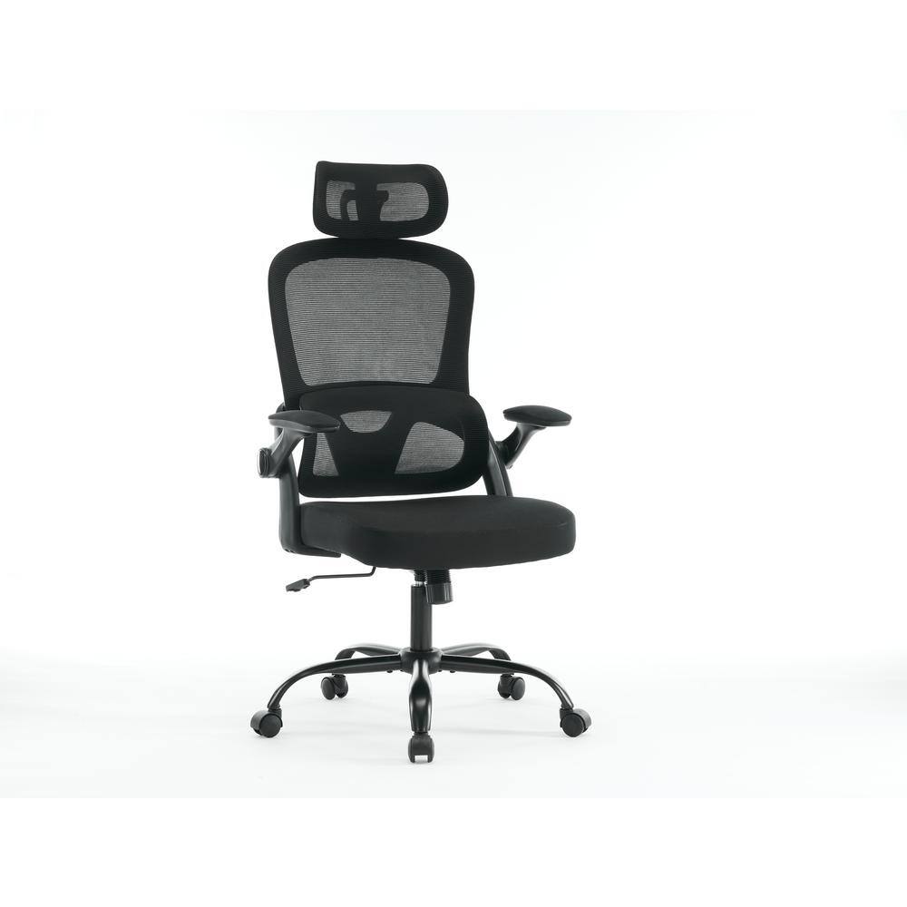 Boyel Living Black Ergonomic Swivel Computer Task Chair with 3D