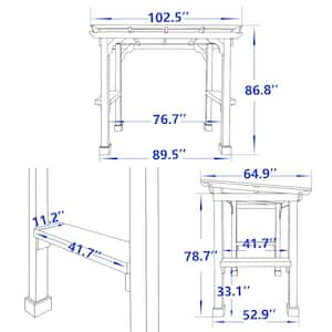 8 ft. W x 5 ft. D Wooden Grill Gazebo Outdoor with Steel Roof