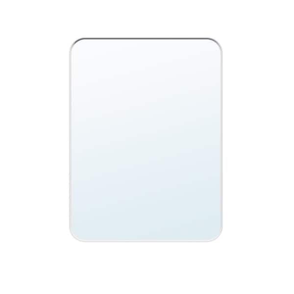 FORCLOVER 24 in. W x 32 in. H Rectangular Aluminum Framed Wall Mount Bathroom Vanity Mirror in White