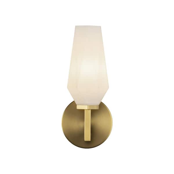 Krysta 10-in 1 Light 40-Watt Brushed Gold/Opal Glass Vanity Light