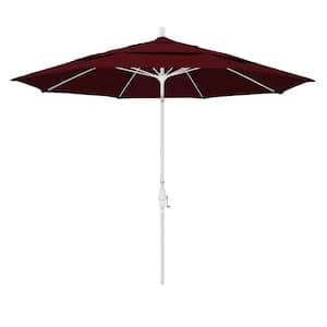 11 ft. Fiberglass Collar Tilt Double Vented Patio Umbrella in Burgundy Pacifica