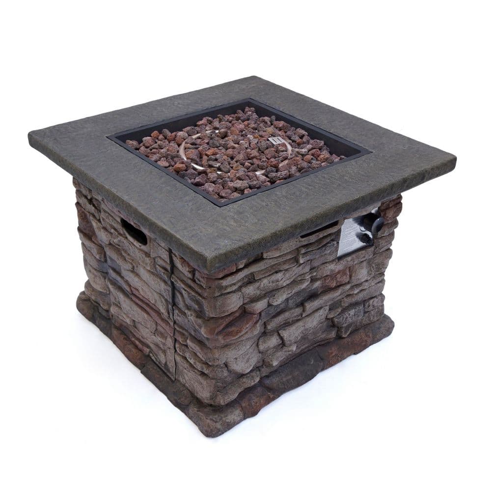 Grey 32 in. Square MGO 40, 000 BTU Propane Gas Outdoor Fire Pit, All-Weather Fire Pit with Tank Storage for Deck Garden price history on PriceWatchPro