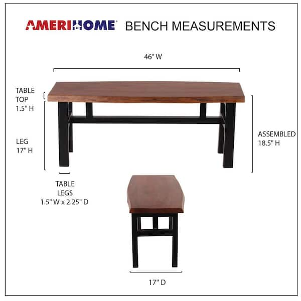 https://images.thdstatic.com/productImages/4bb42544-7327-4190-9e45-89bf78d99af9/svn/cherry-black-amerihome-dining-benches-805918-66_600.jpg