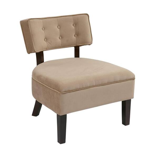 Ave Six Curves Coffee Velvet Accent Chair