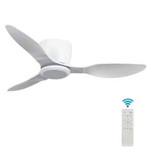 40 in. Smart Indoor Low Profile White Ceiling Fan for Bedroom or Living Room Dining Room Kitchen etc