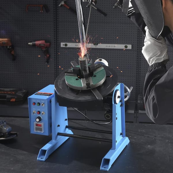 50 kg Rotary Welding Positioner 120-Watt 0° to 90-Degree Turntable Welder Positioning Table 110-Volt 200mm Lathe Chuck