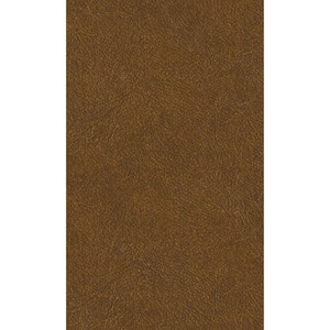 Plain Leather Cognac Non-Woven Paste the Wall Textured Wallpaper 57 sq. ft.