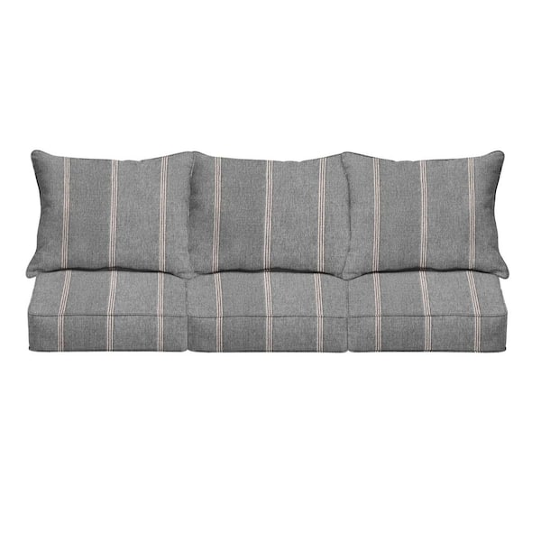 SORRA HOME 22.5 x 22.5 x 5 (6-Piece) Deep Seating Outdoor Couch Cushion in Sunbrella Lengthen Stone