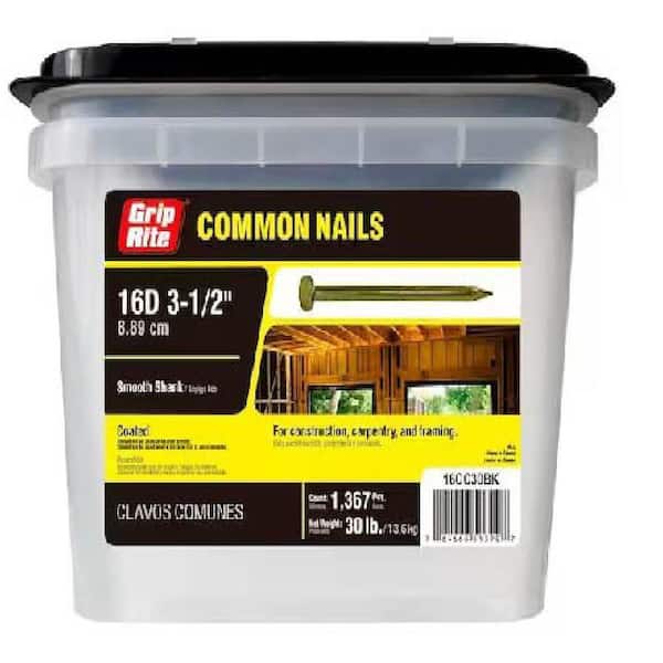 Grip-Rite #8 x 3-1/2 in. 16-Penny Vinyl-Coated Common Nails (30 lb.-Pack)