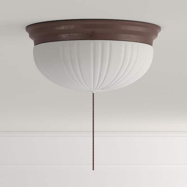Westinghouse 2 Light Sienna Flush Mount 6720200 - 3 Light Ceiling Fixture With Pull Chain