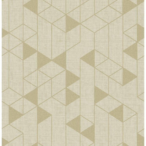 SCOTT LIVING Fairbank Gold Linen Geometric Wallpaper Sample