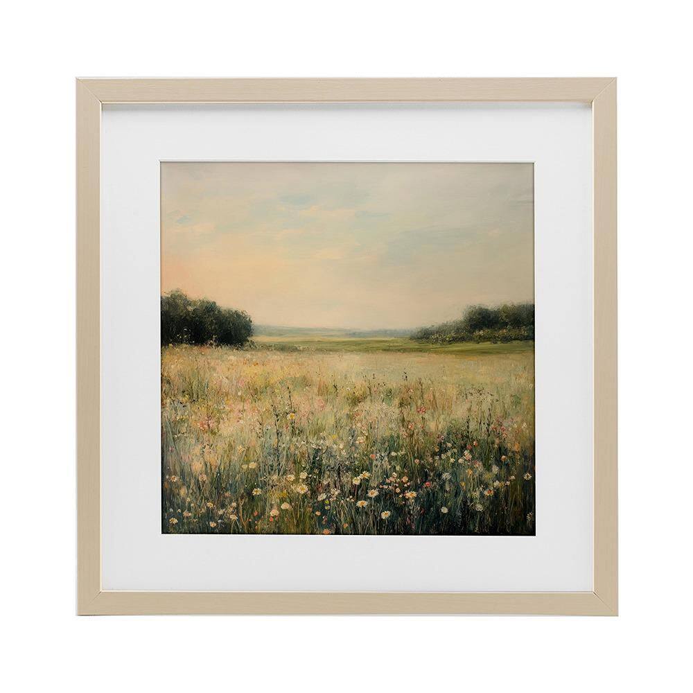 Warm Wildflower Landscape by Petal Prints Design 1 Piece Birch Under Glass Framed Graphic Art Print 13 in. x 13 in. price history on PriceWatchPro