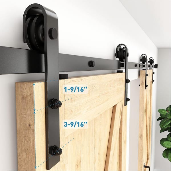 Winsoon 10 Ft 120 In Frosted Black, Home Depot Sliding Door Track Kit
