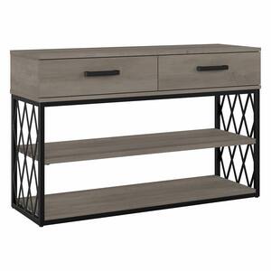 City Park Industrial Console Table with Drawers and Shelves