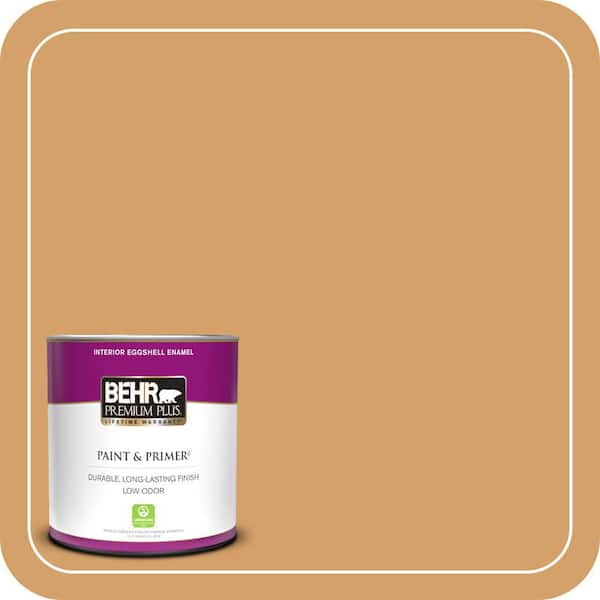 BEHR PREMIUM PLUS 1 qt. #300D-5 Desert Caravan Eggshell Enamel Low Odor Interior Paint & Primer