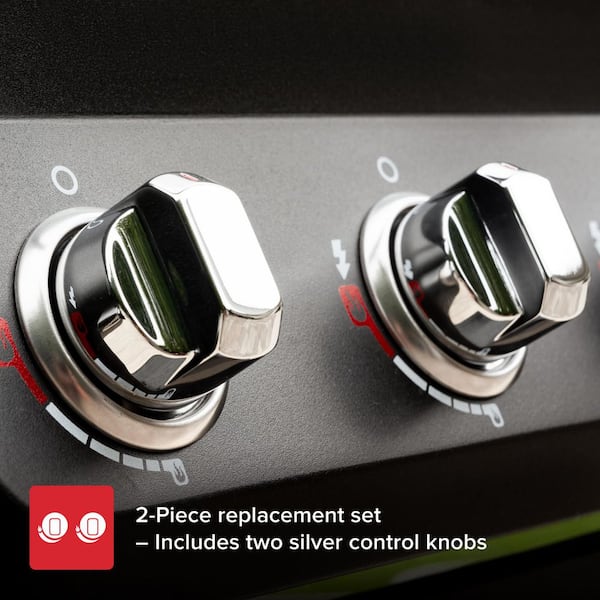Gas Grill Knobs, Grill Control Knob Replacement Chrome Plated Plastic with Nonsl Gas Grill Knobs, Grill Control Knob Replacement Chrome Plated Plastic with Nonsl