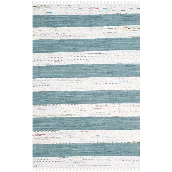 SAFAVIEH Montauk Ivory/Charcoal 5 ft. x 7 ft. Solid Area Rug