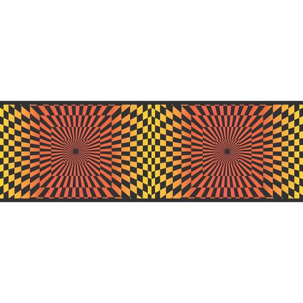 Unbranded 6.83 in. x 15 ft. Red And Yellow Funky Optics Border