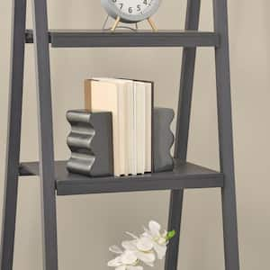 Dark Gray Aluminum Wave Inspired Bookends (Set of 2)