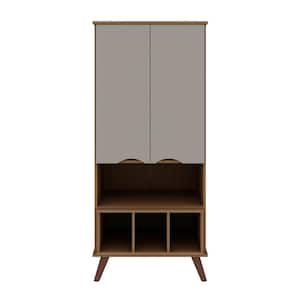Hampton 26.77 in. Off-White and Maple Cream Display Cabinet