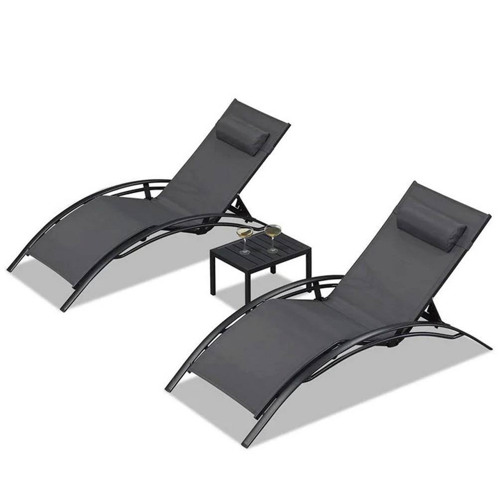 PURPLE LEAF Oversized Outdoor Chaise Lounge Aluminum Beach Pool