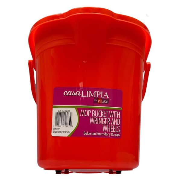 casa LIMPIA 16 Qt. Mop Bucket with Strainer and Wheels