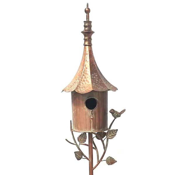 Zaer Ltd. International 64.75 in. Tall Antique Copper Iron Birdhouse "Chelsea"