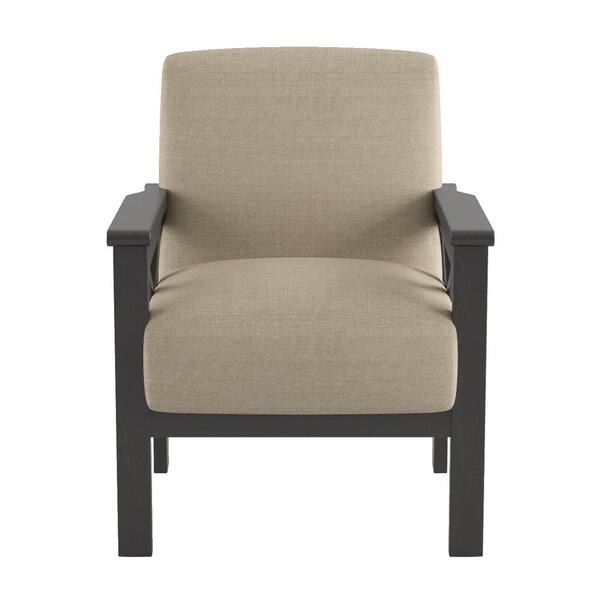 EVERGLADE HOME Savion Light Brown Textured Upholstery Solid Wood Frame Accent Chair