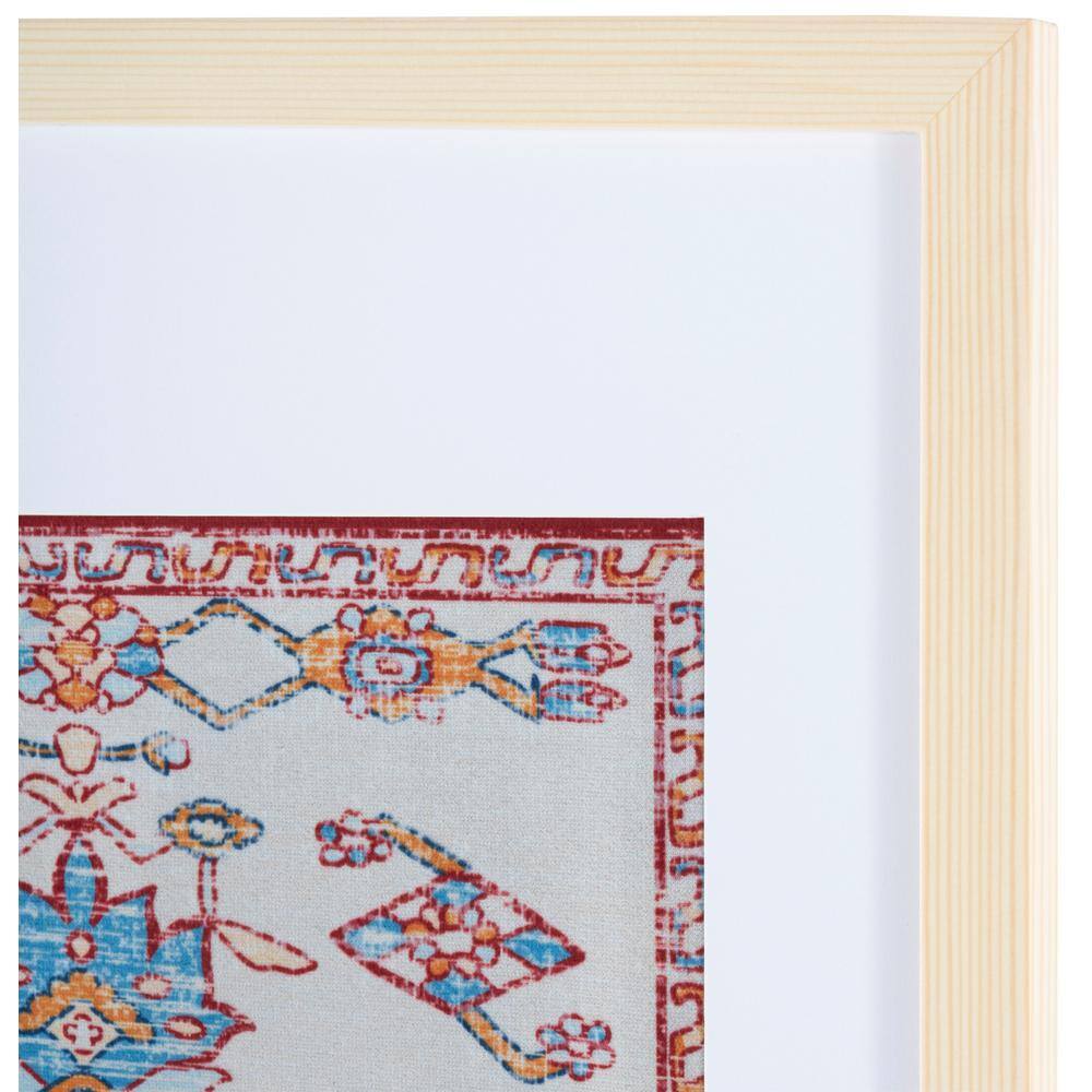 Khadijah Blue and Orange Framed Textile Wall Art