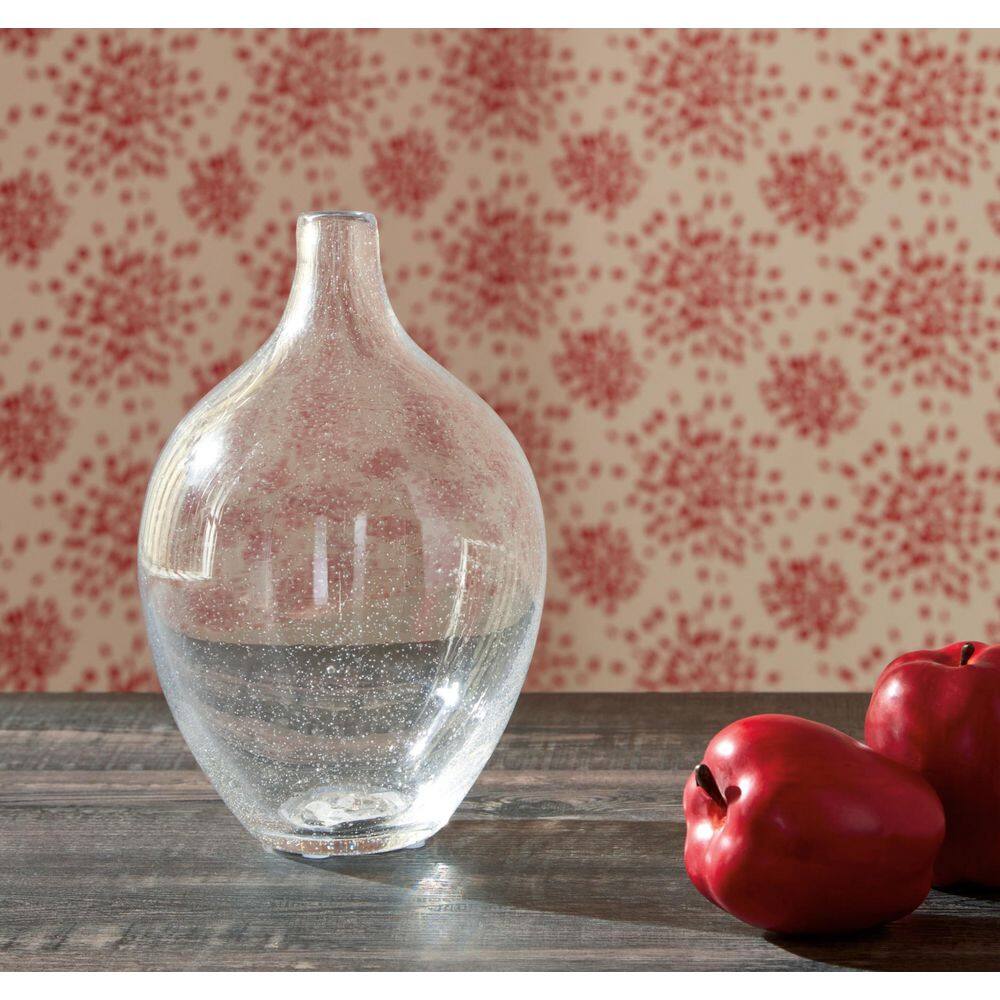 Clear Seeded Glass Decorative Table Vase