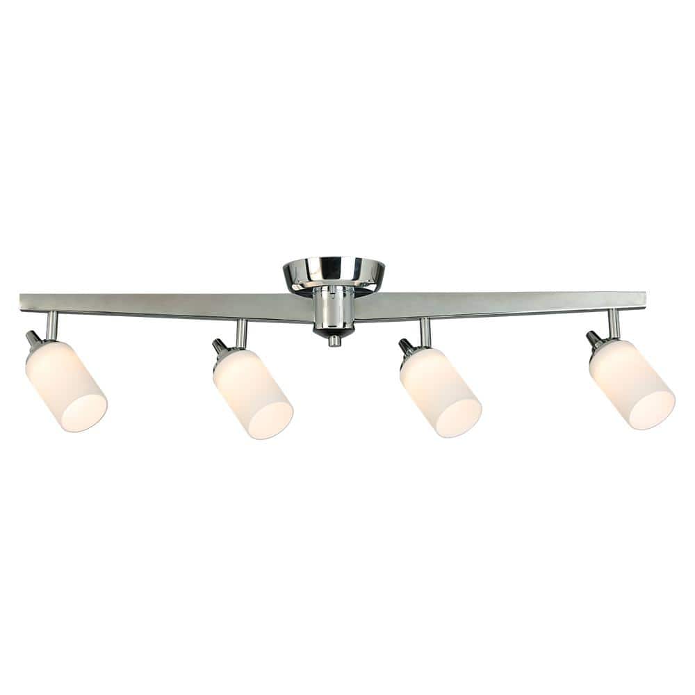 1600 Penn Ave 2.5 ft. 4-Light Chrome Integrated LED Fixed Track Lighting Ki