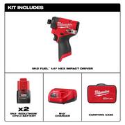 M12 FUEL 12-Volt Lithium-Ion Brushless Cordless 1/4 in. Hex Impact Driver Kit with M12 Rotary Tool