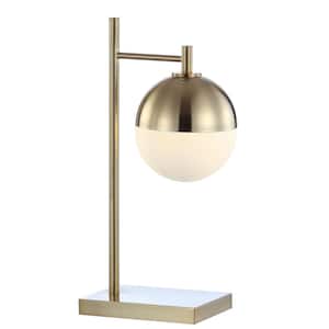 Marcel 21 in. Brass-Gold Iron/Glass Art Deco Mid-Century Globe LED Table Lamp