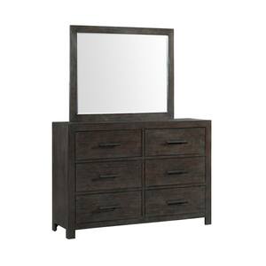 Holland 6-Drawer Dresser with Mirror in Dark Walnut
