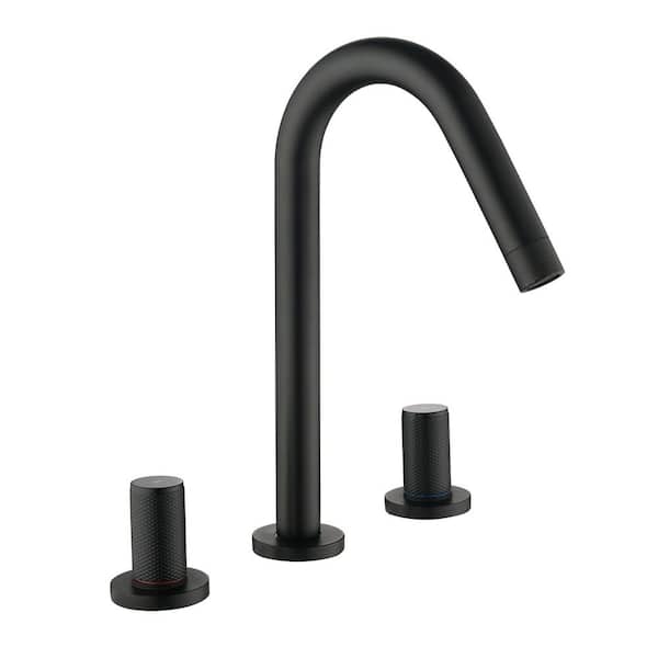 8 in. Widespread Double Handle Bathroom Sink Faucet in Matte Black