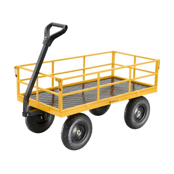 8 cu. ft. Steel Dump Garden Cart, 39 in. x 28 in. Steel Bed, 1200 lbs. Capacity, 13 in. Pneumatic Tires