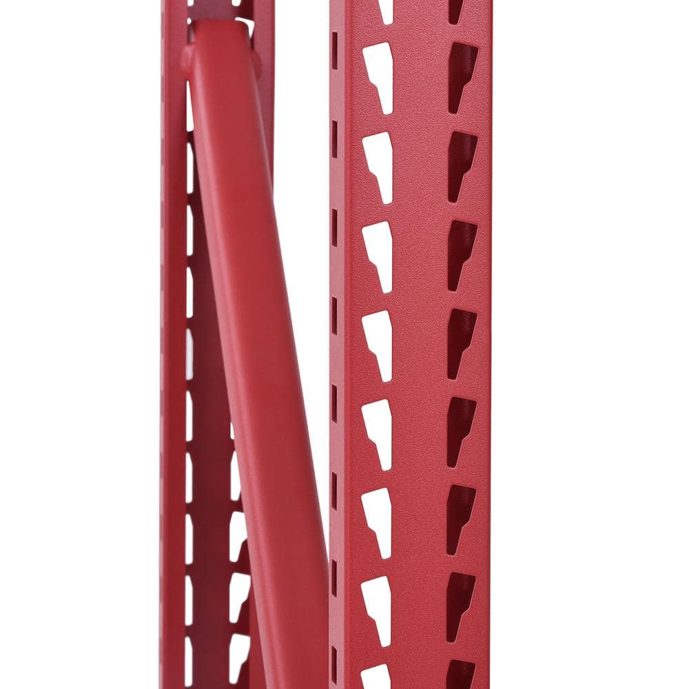 Image 61 - Husky N2W772478W4R 4-Tier Industrial Duty Steel Freestanding Garage Storage Shelving Unit in Red (77 in. W x 78 in. H x 24 in. D), 15 AMP, 4500 RPM
