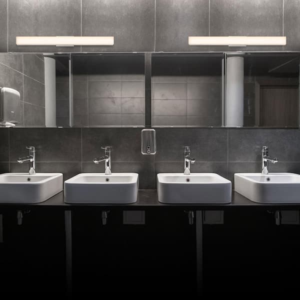 Procyon 24 in. Silver ETL Certified Integrated LED Vanity and Bathroom Lighting Fixture AC LED ADA Compliant Damp Rated