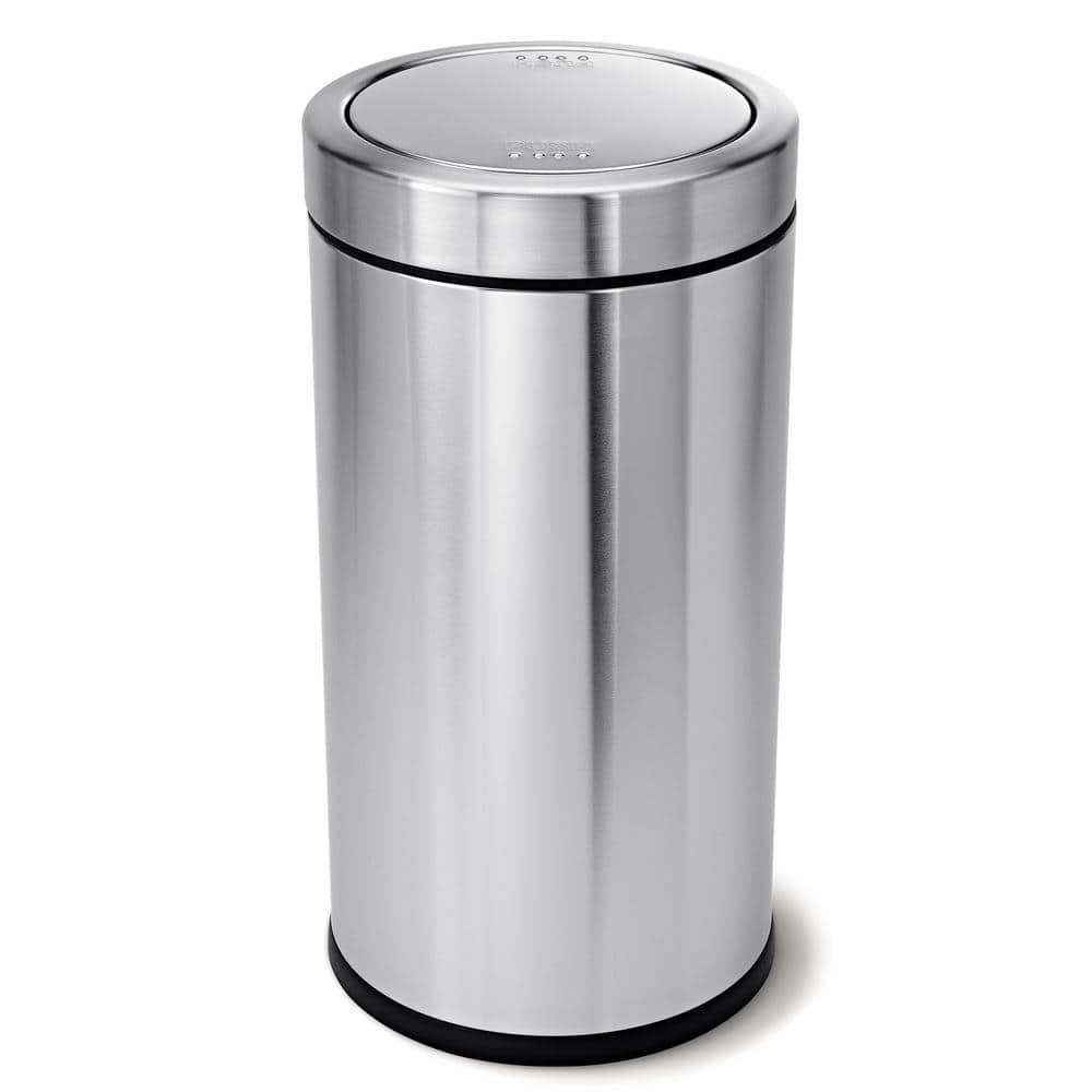 simplehuman 55L Swing Top Commercial Trash Can, Brushed Stainless