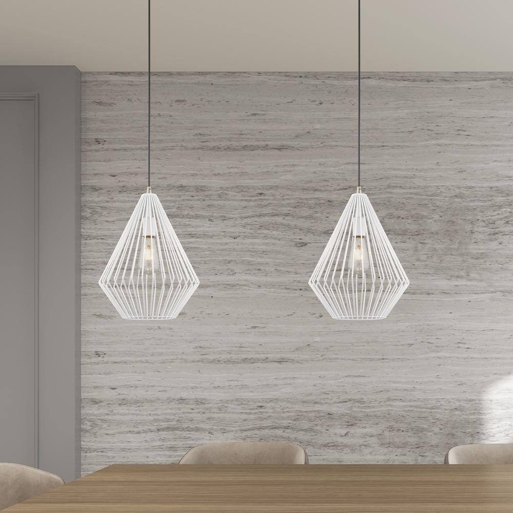 Linz Mini Geometric White Aluminum LED Pendant Light